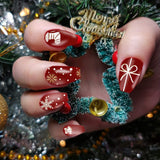 336 Pieces Christmas Full Wrap Nail Stickers Nail Polish Stickers Strip Self-Adhesive Nail Decals with Christmas Tree Reindeer Snowman Design and Nail File for Christmas Nail Decoration
