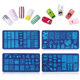 Stamping Gel Kit, MYSWEETY 8PCS 8ml Nail Art Stamping Gel + 4pcs Stamping Plates + 2pcs Nail Art Scraper + 2pcs Stamper+ 2pcs Anti-overflow Latex, Polish Stamping Kit for Nail DIY Printing