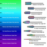 Makartt Nail Drill Bits Set and Sanding Bands Bundle, 10Pcs Tungsten Carbide Nail Drill Bits and 300Pcs Sanding Bands Remove Poly Nail Gel