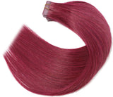Tape in Hair Extensions #Burgundy 100% Remy Human Hair Extensions Silky Straight for Fashion Women 20 Pcs/Package(16Inch #Burgundy 30g)
