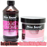 Mia Secret 8 Ounce Liquid Monomer With 8 Ounce Natural Pink Multi-Balance Acrylic Powder Set