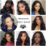 Beliself Body Wave Lace Front Wigs Human Hair 180% Density Brazilian 2X6 Lace Closure Human Hair Pre Plucked Lace Wigs for Black Women(12 Inch,Body wave wig)