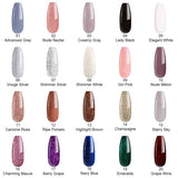 Aikker Large 8ml 20 Colors UV LED Soak Off Gel Nail Polish Starter Kit Varnish Gift Set with Base and No Wipe Top Coat Grace Set AK24