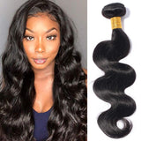 S-noilite Brazilian Body Wave Human Hair Bundle Unprocessed Body Wavy Remy Human Hair Bundle for Women #1B Natural Black 1 Bundle Total 100g/3.5oz 30 Inch Body Curly Human Hair Extension