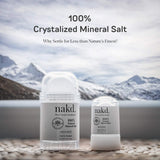 nakd. Thai Crystal Deodorant Stone – 2 Salt Deodorant Crystal Sticks, 4.25 oz. Regular + 2.5 oz. Travel Size – All Natural and Unscented Aluminum Free Deodorant for Women, Men, and Kids by Vasarii