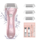 SUPRENT Electric Callus Remover for Feet, Rechargeable & IPX7 Waterproof Foot Callus Remover with 3 Roller Heads, Professional Feet Care for Dead, Hard Cracked Dry Skin