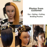 Hairginkgo 100% Real Hair Mannequin Head Hairdresser Training Head Manikin Cosmetology Doll Head (91711B0216)