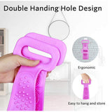 Silicone Back Scrubber For Shower,HIGHGO 2 Pack Double Sided 2020 Updated Silicone Bath Body Brush,Easy to Clean Washer Exfoliating More Hygienic (PURPLE-PINK)
