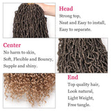 Leeven 6 Packs Ombre Brown Goddess New Faux Locs Crochet Braids Hair With Curly Ends Pre looped 24 Inch Long Soft Locs Hair for Women 21 Strands/Pack Curly Wavy Goddess Locs Braiding Hair (T27#)