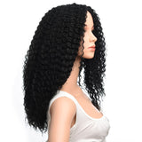 Silike Afro Kinky Curly Wig Kanenkalon Fiber Jerry Curl Wigs For Black Women African American Female Wig Heat Resistant Fiber (Long, 1B)