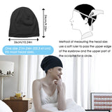 Hair Cover for Sleeping, Satin Sleep Cap Beanies Hat with Slouch Adjustable Stay on Silk Lined for Men and Women Warm in Cold Winter Night Surgical Hats Protecting Hair -BLACK