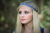 Royal Blue and Silver Rhinestone Headband, Gatsby, Roaring 20's, Fashion, Rhinestone Headband, Bohemian, Beach, Rhinestones Adjustable Stretch Band