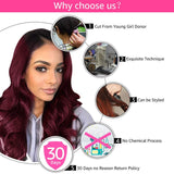 Bk Beckoning 1b 99j Ombre Body Wave Human Hair Bundles Dark Roots To Burgundy 100g/Bundle Unprocessed Brazilian Virgin Hair 3 Pcs Wavy Weave For Women (10 12 14 Inches, 300g)