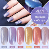 Vtrem Magnetic Nail Polish Kit 6 Colors 3D Cat Eye Gel Nail Polish Set 15ml with Free Magnet Sticks - Long Lasting Soak Off UV LED Gel