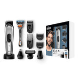 Braun MGK7020 10-in-1 Beard Head and Body Trimmer with AutoSense Technology Stainless Steel Trimmer Head Black/Silver