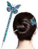 LiveZone Fashion Hair Decor Chinese Traditional Style Women Girls Hair Stick Hairpin Hair Making Accessory with Butterfly,Blue