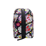 ALAZA Day Of The Dead Sugar Skull Cosmetic Bag Black Zipper Storage Bag Portable Ladies Travel Square Makeup Brushes Bag