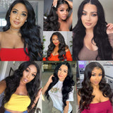 13x6 Lace Front Wigs Long Wavy Synthetic Lace Front Wig with Natural Hairline Glueless Heat Resistant Fiber Hair 24inch