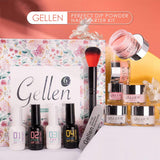 Gellen Dip Powder Nail Starter Kit - 6 Colors Acrylic Dipping Powders - with Base Top Coat/Activator/Brush Saver Essential Tools, Trendy Nail Art Manicure Set, Popular Nudes