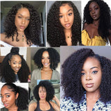 Brazilian Kinky Curly Clip in Human Hair Extensions 7pcs 25clips 125 Gram 14'' Curly Brazilian Virgin Hair Afro Kinky Clip in Hair Extensions (14 Inch)