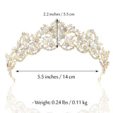 Feality Wedding Crowns and Tiaras Crystal Bride Bridal Queen Crown Princess Tiara Hair Accessories for Women and Girls (Gold)