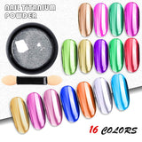 16 Jars Chrome Nail Powder Metallic Nail Art Powder, Mirror Effect Manicure Pigment Laser Synthetic Resin Powder 16Colors Nail Powders Manicure Art Decoration with Eyeshadow Sticks – Never Peel off