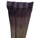 18"/18 Inch Balayage Ombre Halo Human Hair 100g Medium Brown Fading to Platinum Blonde Straight Halo Real Hair Extensions Remy Hair