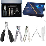 Thick Toenail Clippers, Mens Nail Clippers for Large Big Thick Nail and Toenail Senior Nail Clippers with Easy Grip Rubber Handle for Podiatrist/Ingrown/Seniors/Professional (Gift Box) (Black)