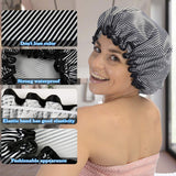 aplus crown 2 PACK, waterproof shower caps, 13-inch large size, good elasticity of the elastic band. Can fit any length of hair (group A)