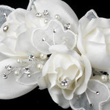 Ivory Simulated Pearl & Rhinestone Accent Wedding Bridal Comb