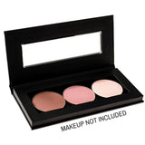 Magnetic Eyeshadow Palette Empty 2PC - Beauty Junkees Compact Mini Makeup Pallete for Depotting Eye Shadow, Blush, Contour, Bronzer, Highlighter Pans, Metal Stickers, Purse, Travel, Two Pack Black