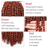 Leeven 12 Inch 7 Packs Bob Pre Twisted Passion Twist Crochet Hair With Curly Ends Copper Red Synthetic looped Passion Twists Braids Hair 350# Bohemian Braiding Hair for Black Women 12 Strands/Pack