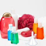 24 Pieces Empty Bottles with Flip Cap Travel Size Containers Empty Plastic Bottle with 2 Pieces Transfer Funnels for Liquid, Lotions, Creams, Shampoo and Toiletries (60 ml)