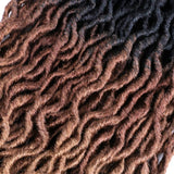 Wavy Gypsy Locs Ombre Crochet Hair 18" 6 Packs/Lot Godness Faux Locs 100% Kanekalon Fiber African Roots Dreadlocs Curly Synthetic Braiding Hair Hair Extensions (T1B/30/27#, 18 inch)