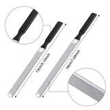 12 Pieces 4 Sides Stainless Steel Nail File Metal Diamond File, 2 Size Metal File Buffer Fingernails Toenails Manicure Files for Men Women Salon Home Office and Travel