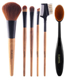 Makeup Brushes 6pc Confidence Perfection with Organic Bamboo Handle and Premium Quality Super Soft Bristle For Incredible Makeup Touch Up Comes With Mascara Brush Oval Brush