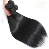 AUTTO Hair Unprocessed Brazilian Virgin Human Hair Straight One Bundle 24inch Virgin Straight Human Hair Bundle Weave Extension Natural Black (100+/-5g)/bundle Can be Dyed and Bleached