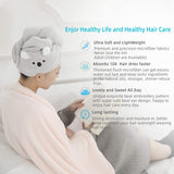2Pack Lovely Microfiber Hair Towel Wrap, Magic Instant Quick Drying, Anti Frizz Curly
