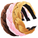 3 Pack Velvet Headbands Vintage Wide Braided Headband Thick Faux Pearl Knot Turban Headband for Women Girls
