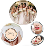 6 Pack Bridesmaid Gifts Set Include 1 Bride 1 Maid of Honor 4 Bridesmaid Pocket Compact Makeup Mirrors and 6 Pack Love Knot Bracelets for Bachelorette Party Bridesmaid Proposal Gifts. (champagne)