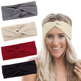 RIOSO Turban Headbands for Women Twisted Boho Headwrap Yoga Workout Sport Thick Head Bands(4 pack)