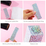 50 Pieces Empty Lip Gloss Boxes Holographic Lipstick Perfume Essential Oil Packaging Boxes with 50 Pieces Clear Shrinkable Film Shrink Wrap Film for DIY Lip Gloss Wrapping Small Gift Packaging
