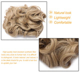 Short Messy Curly Dish Hair Bun Extension Easy Stretch hair Combs Clip in Ponytail Extension Scrunchie Chignon Tray Ponytail Hairpieces for women - ash blonde