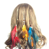 Set of 6 Handmade Boho Hippie Hair Extensions with Feather Clip Comb Hairpin Headdress DIY Accessories for Women Lady