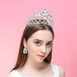 DcZeRong Crystal Rhinestone Tiara Crowns Adult Women Birthday Pageant Prom Queen Princess Silver Crown