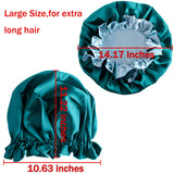 Duufin 5 Pcs Satin Bonnets Large Sleeping Cap Women Bonnets Big Brim Silk Hair Bonnet for Sleeping Curly Hair