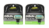 Gillette Body Refill Blade Cartridges 4 Count (Pack of 2)