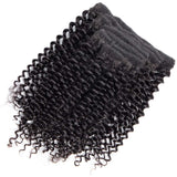 Kinky Curly Clip In Hair Extensions 7pcs Brazilian Virgin Hair Natural Hair Clip Ins 3B 3C Kinky Curly Clip In Human Hair Extensions For Black Women Natural Color 100g/set (12inch)