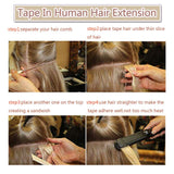 40PCS Tape In Human Hair Extensions Double Side Tape Seamless Skin Weft Invisible Hair Extensions Hightlight Balayage Natural Silk Straight For Women (22'',100g/40pcs,#4 Medium Brown)