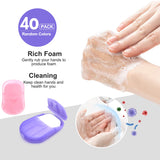 Portable Disposable Soap Sheets, Mini Portable Hand Washing Travel Hiking Washing Hand Bath Toiletry Paper Soap Sheets Bathing Soap (40 Boxes)